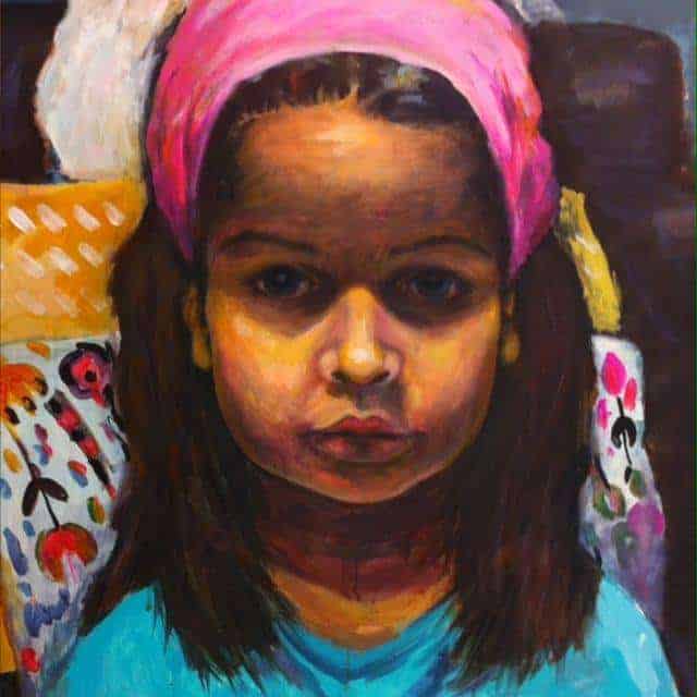 „Sophia, 4 Jahre“, Acryl auf Leinwand, 80 x 80 cm